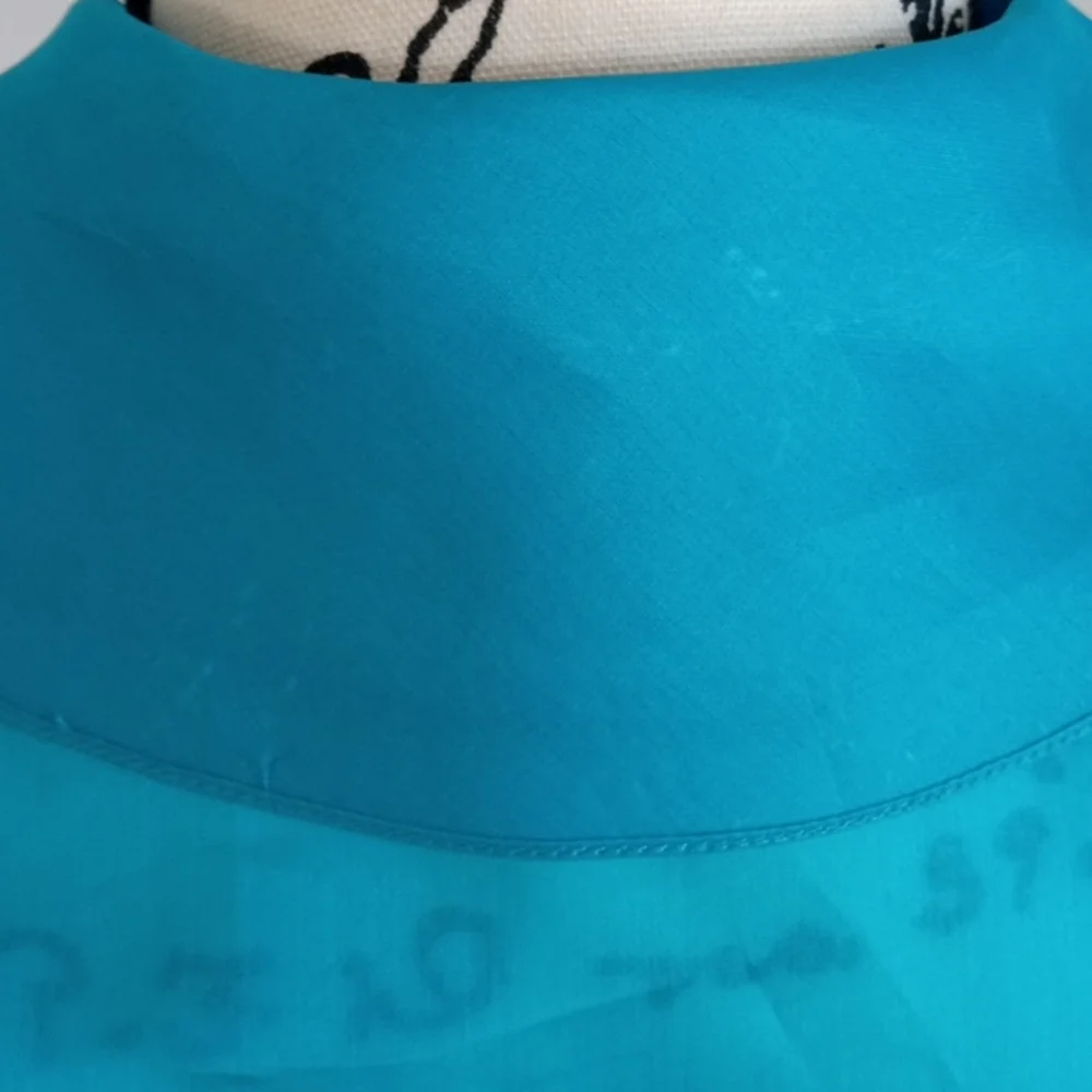 Ralph Lauren purple label women's blouse 100% silk size 6 turquoise color - Picture 10 of 17